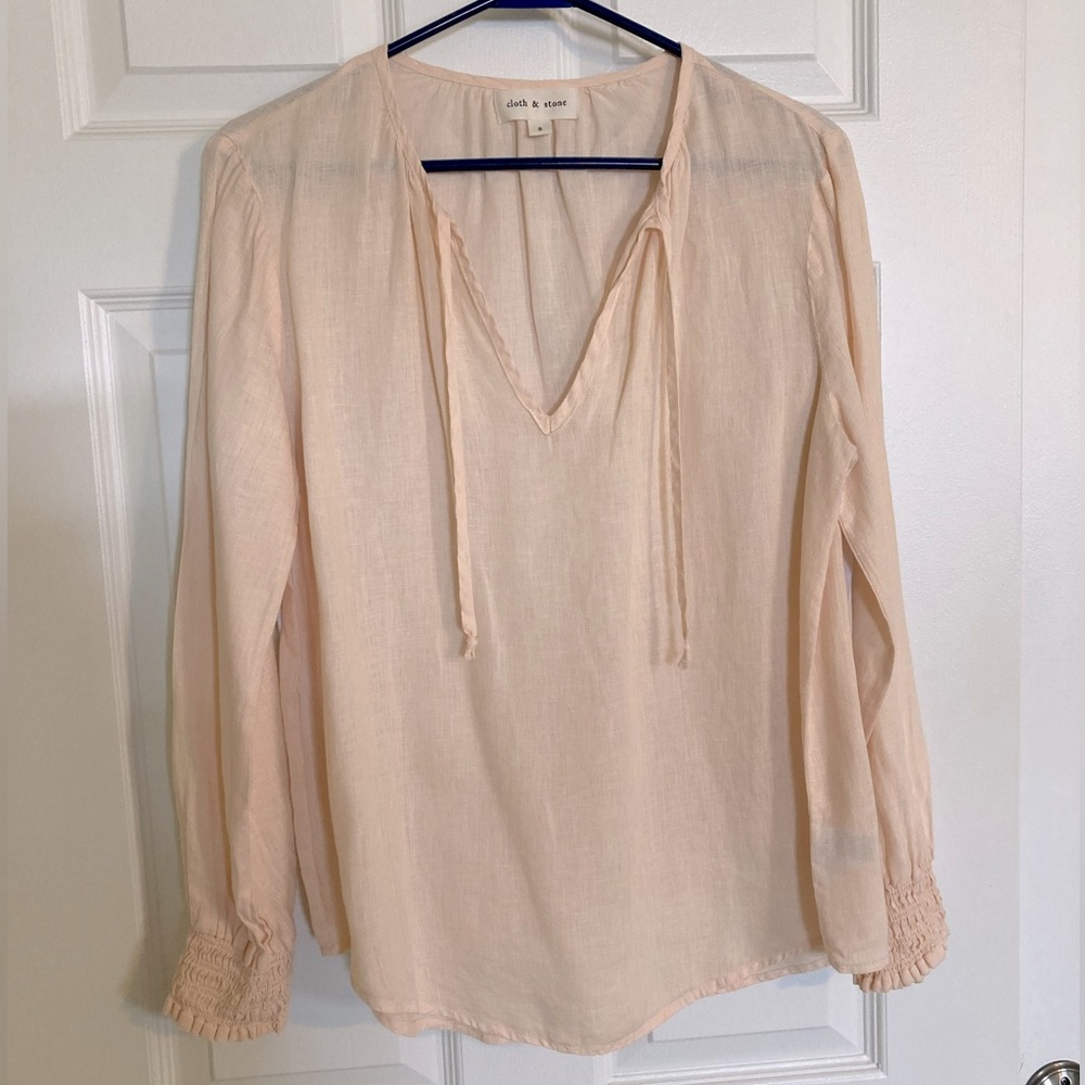Anthro Peach Blouse sz S